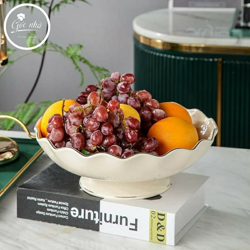 Khay trái cây chân sứ cao