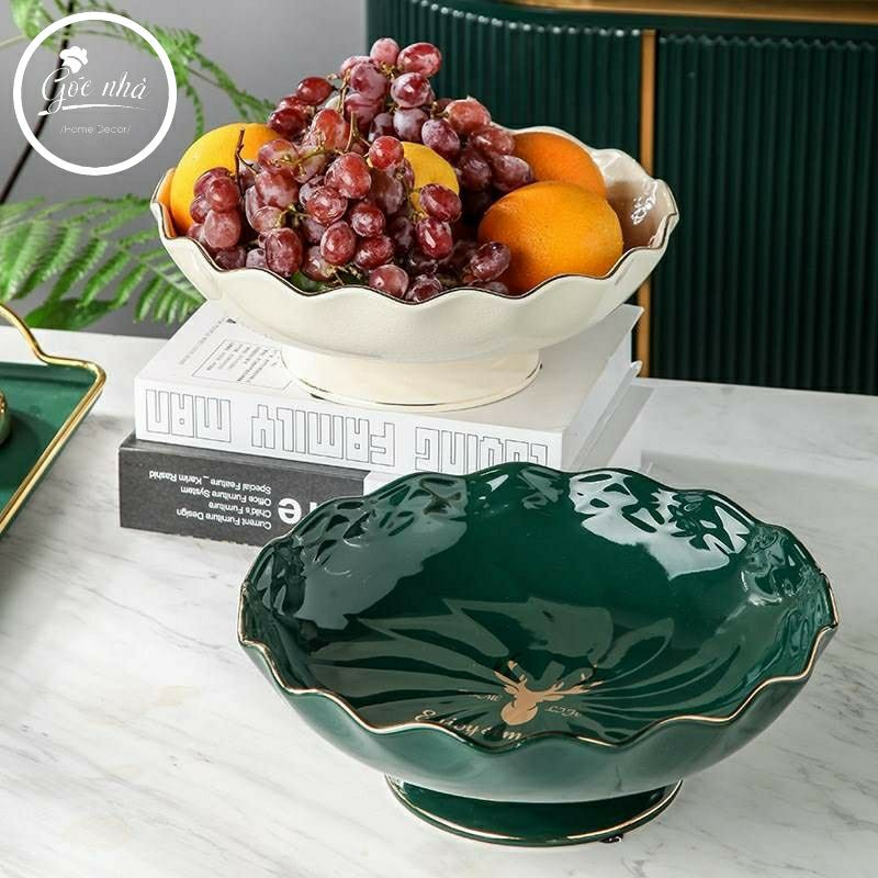 Khay trái cây chân sứ cao