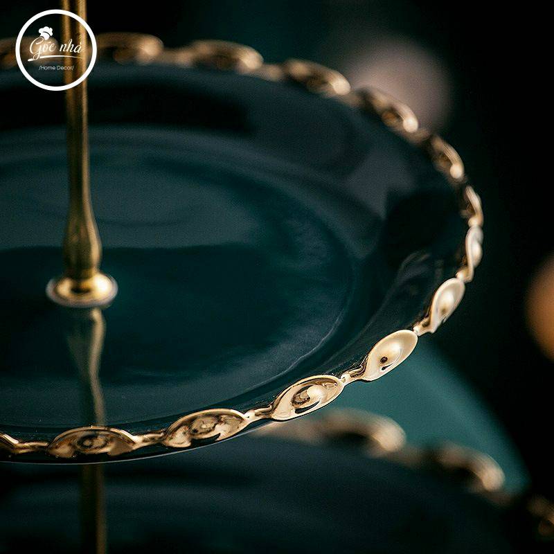 Khay bánh viền sóng mạ vàng kim