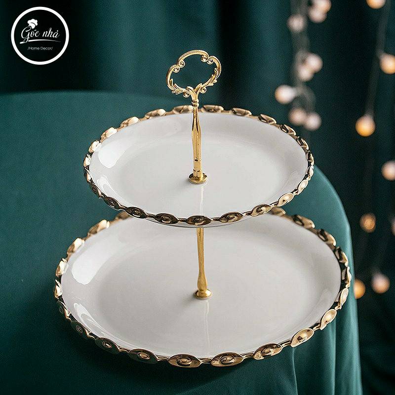 Khay bánh viền sóng mạ vàng kim