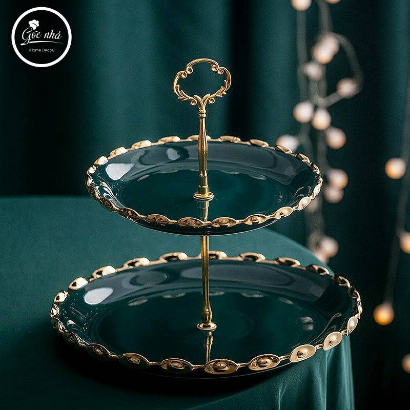 Khay bánh viền sóng mạ vàng kim