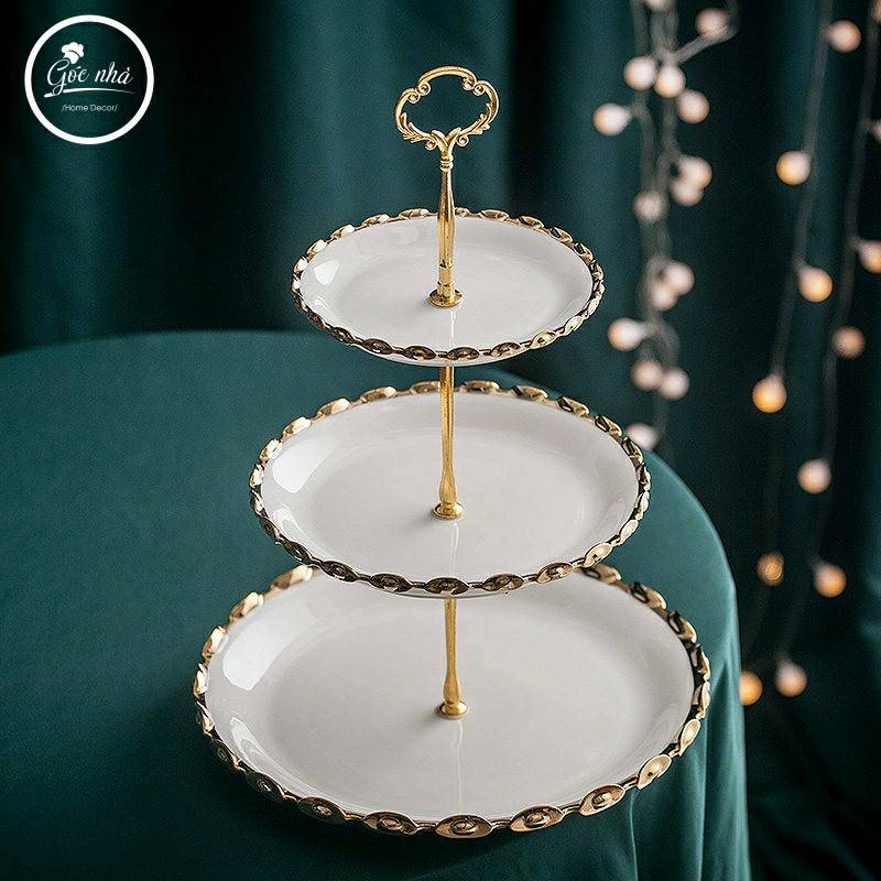 Khay bánh viền sóng mạ vàng kim