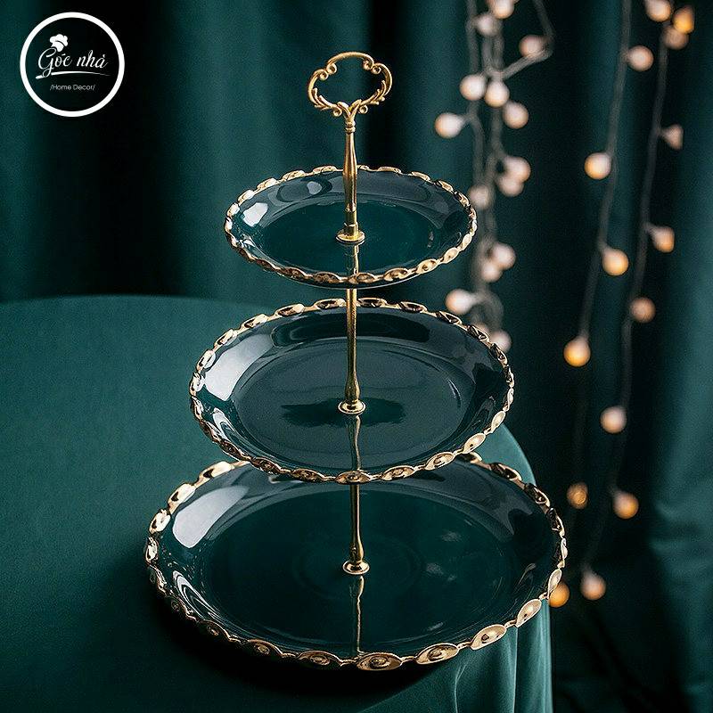 Khay bánh viền sóng mạ vàng kim