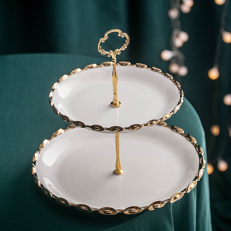 Khay bánh viền sóng mạ vàng kim