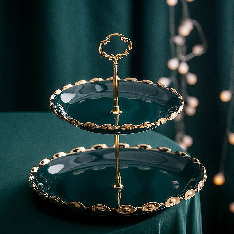 Khay bánh viền sóng mạ vàng kim