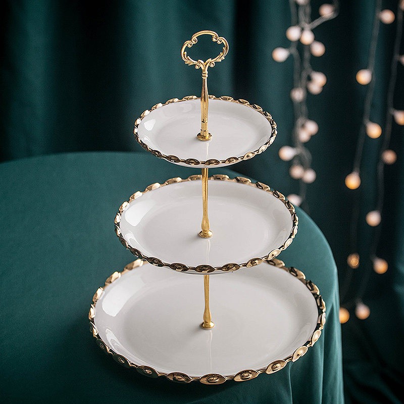 Khay bánh viền sóng mạ vàng kim