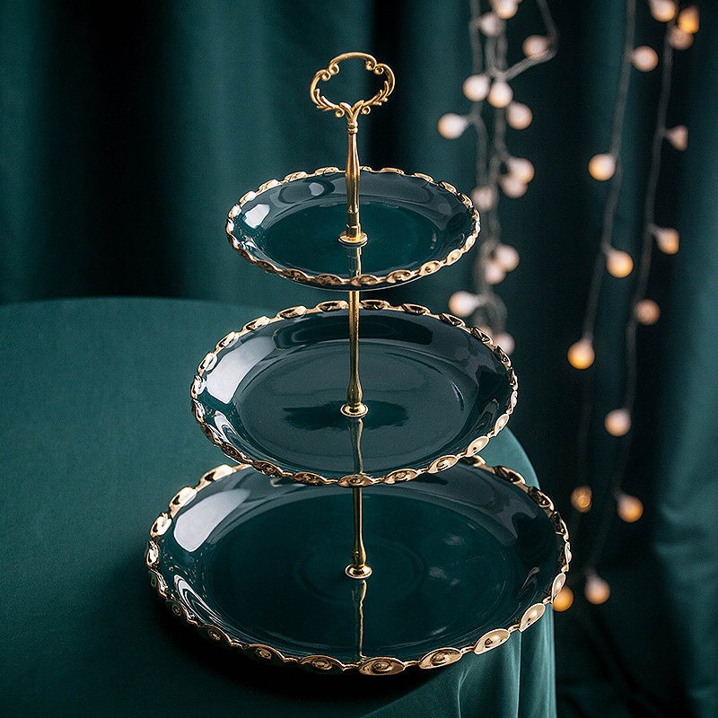 Khay bánh viền sóng mạ vàng kim