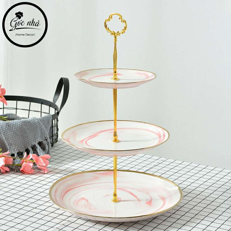 Khay bánh vân đá viền vàng