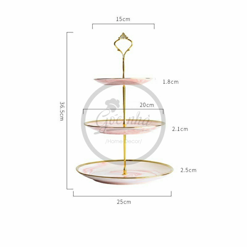 Khay bánh vân đá viền vàng