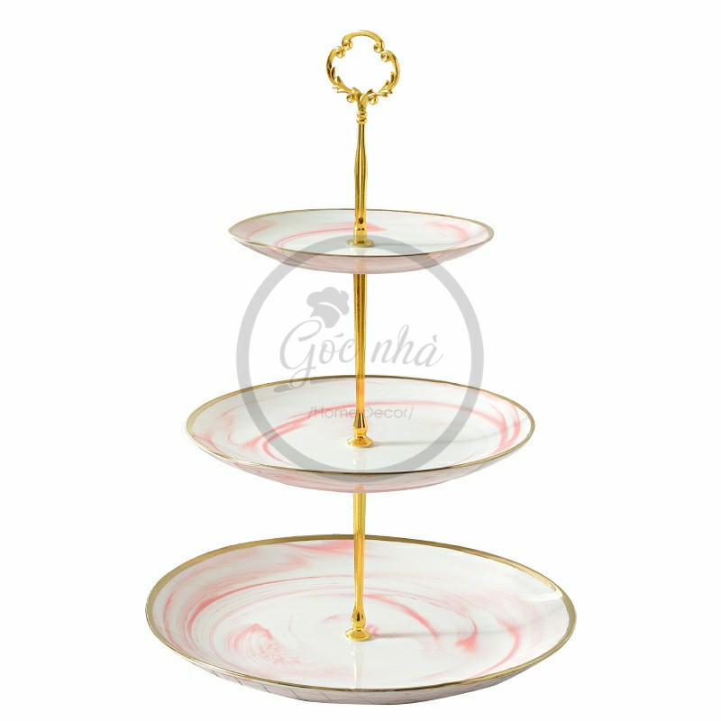 Khay bánh vân đá viền vàng