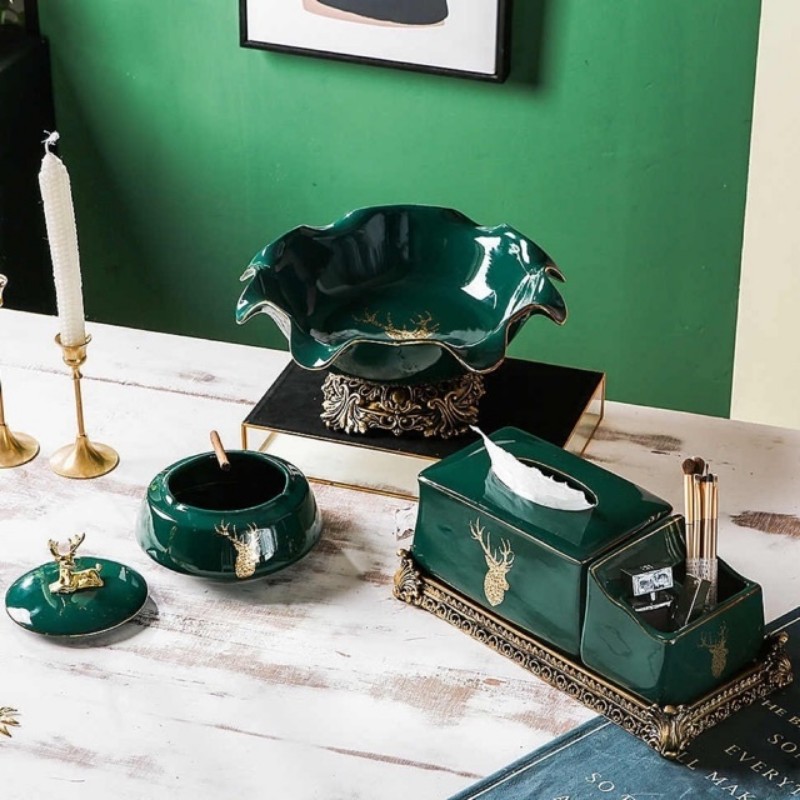 Hộp giấy ăn kép có khay -