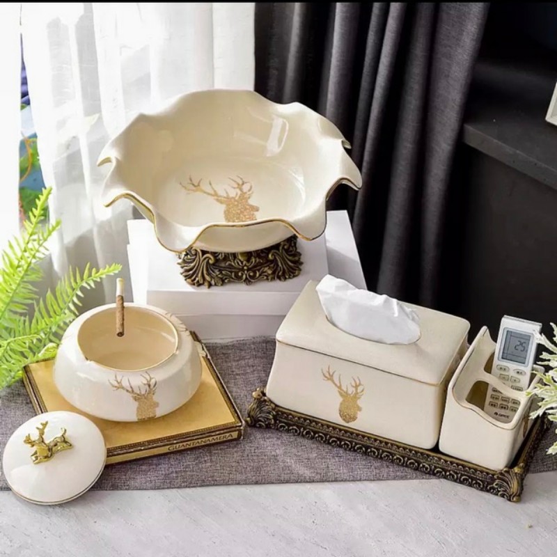 Hộp giấy ăn kép có khay -