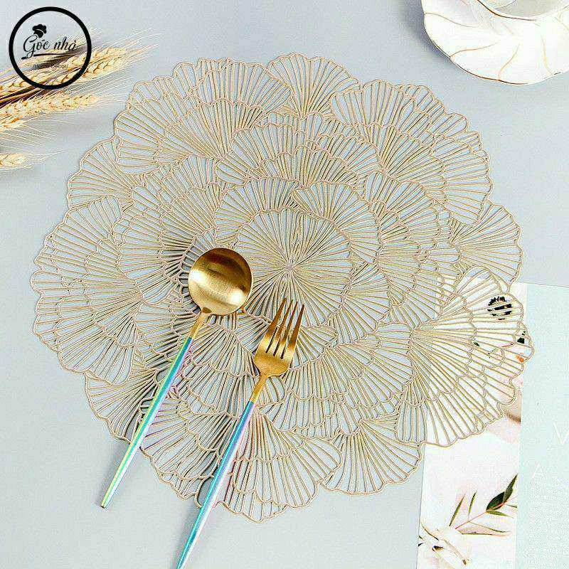 Tấm lót bàn ăn hoạ tiết vàng kim