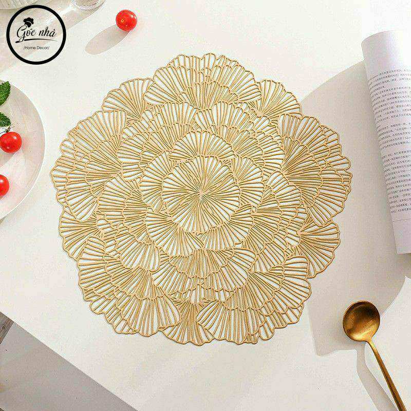 Tấm lót bàn ăn hoạ tiết vàng kim