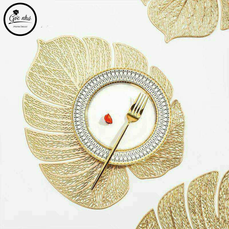 Tấm lót bàn ăn hoạ tiết vàng kim