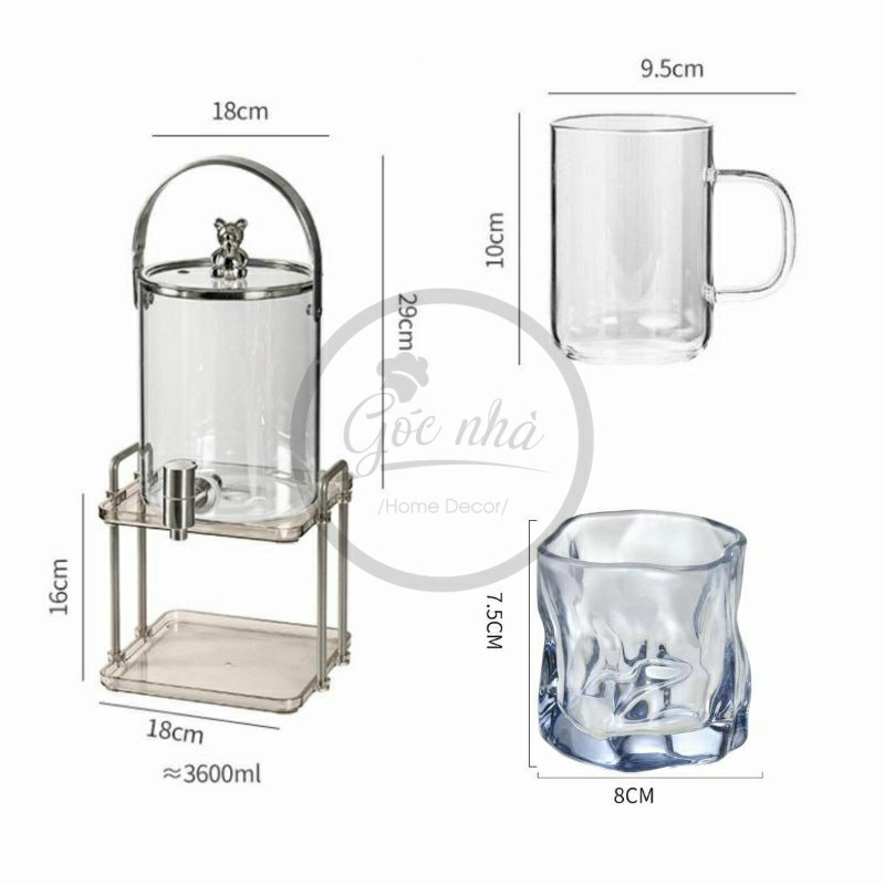 Set bình 3.6l Teddy bear Newstyle