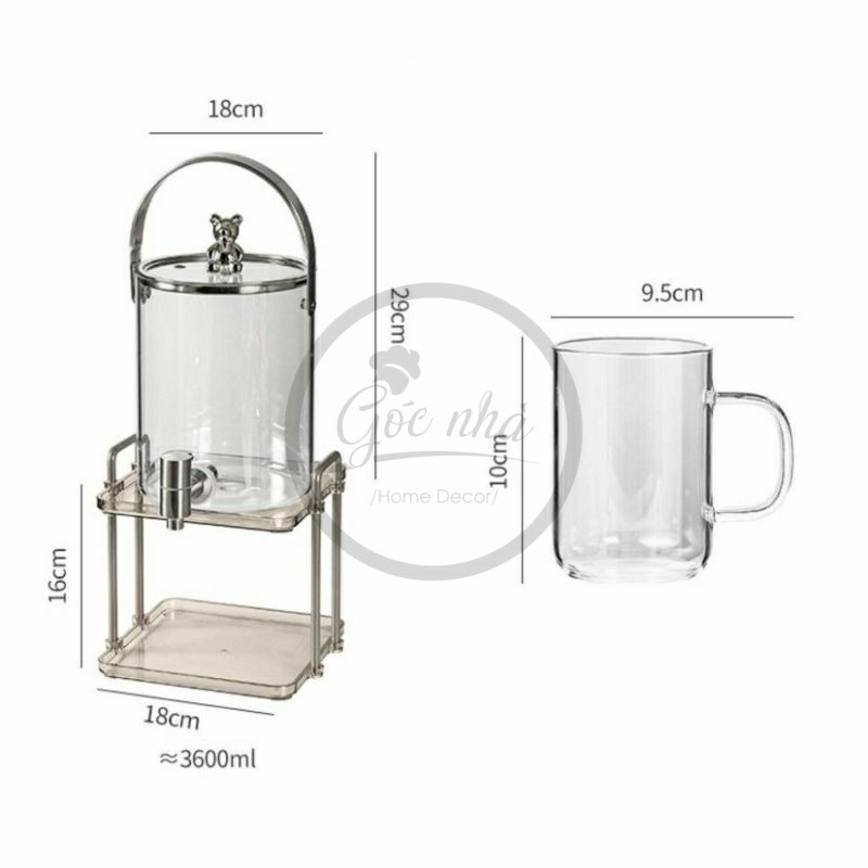 Set bình 3.6l Teddy bear Newstyle