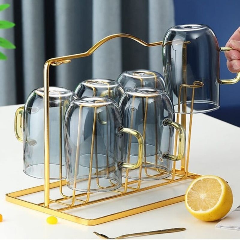 Set Bình Thủy Tinh Xám Khói Cao Cấp