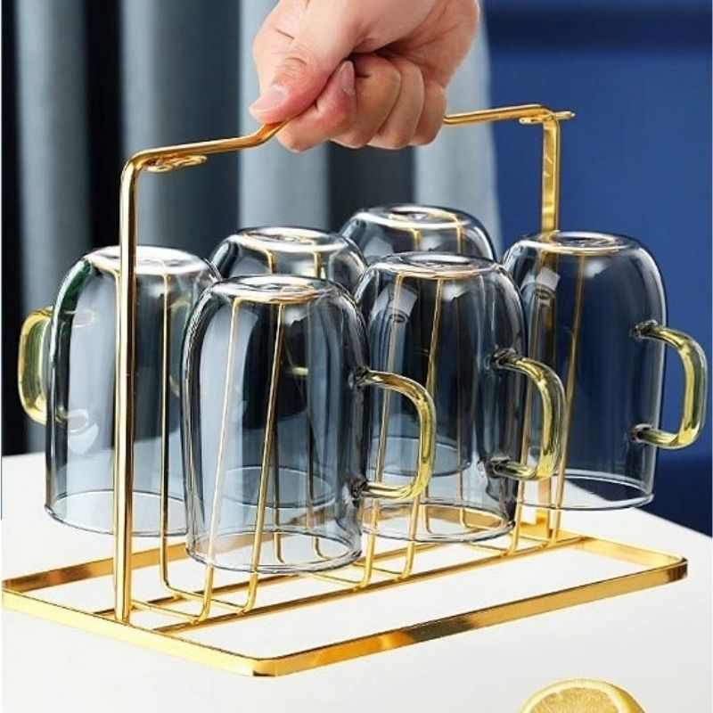 Set Bình Thủy Tinh Xám Khói Cao Cấp