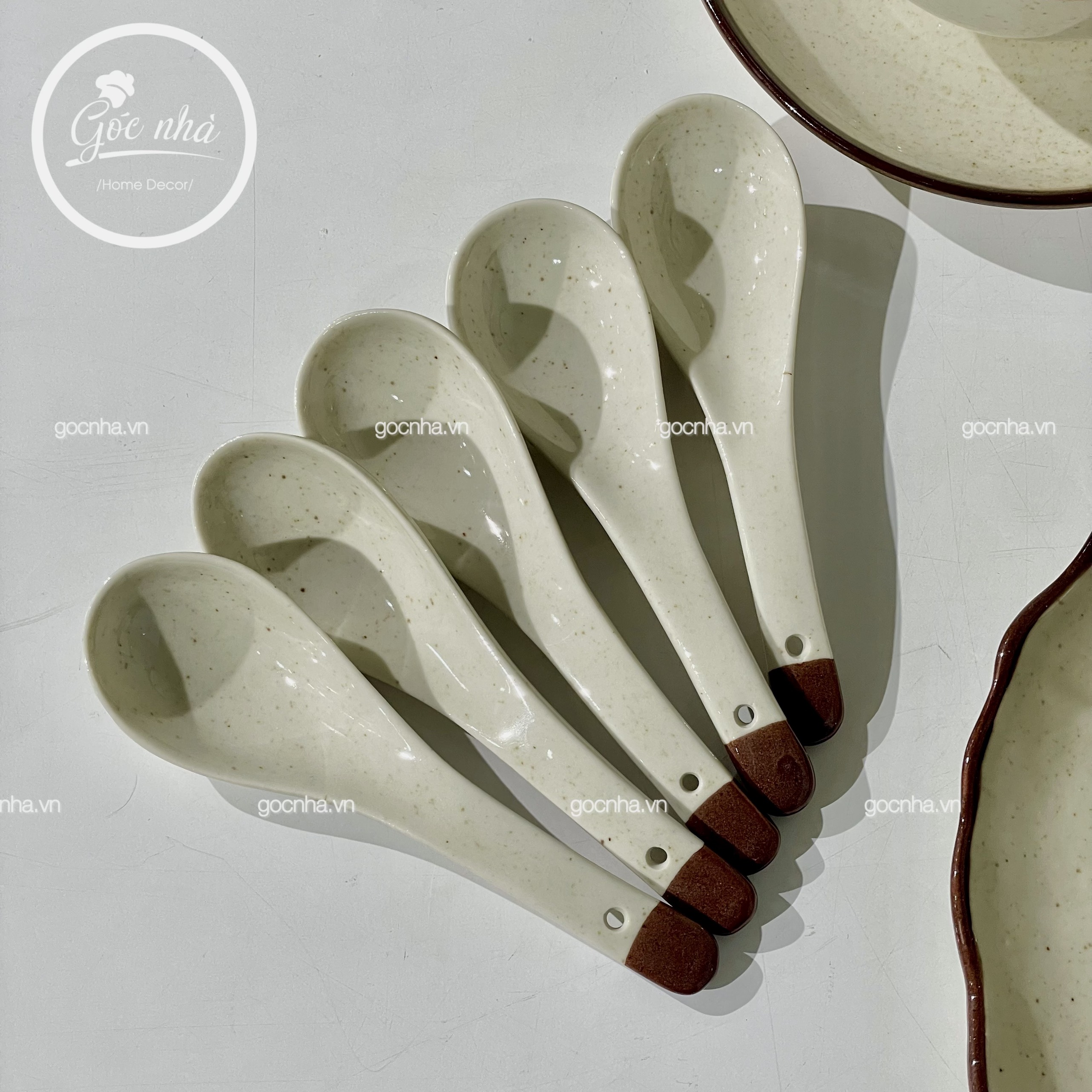 Set chén bát men tiêu Simple Beige 60 món