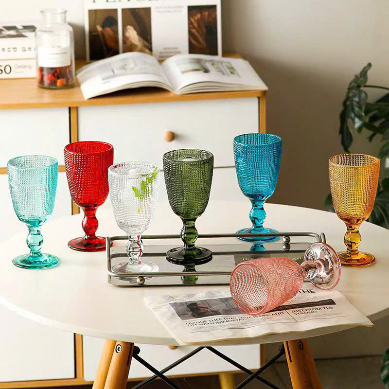 Set 6 Ly Vang Crochet - Họa Tiết Kẻ Lưới