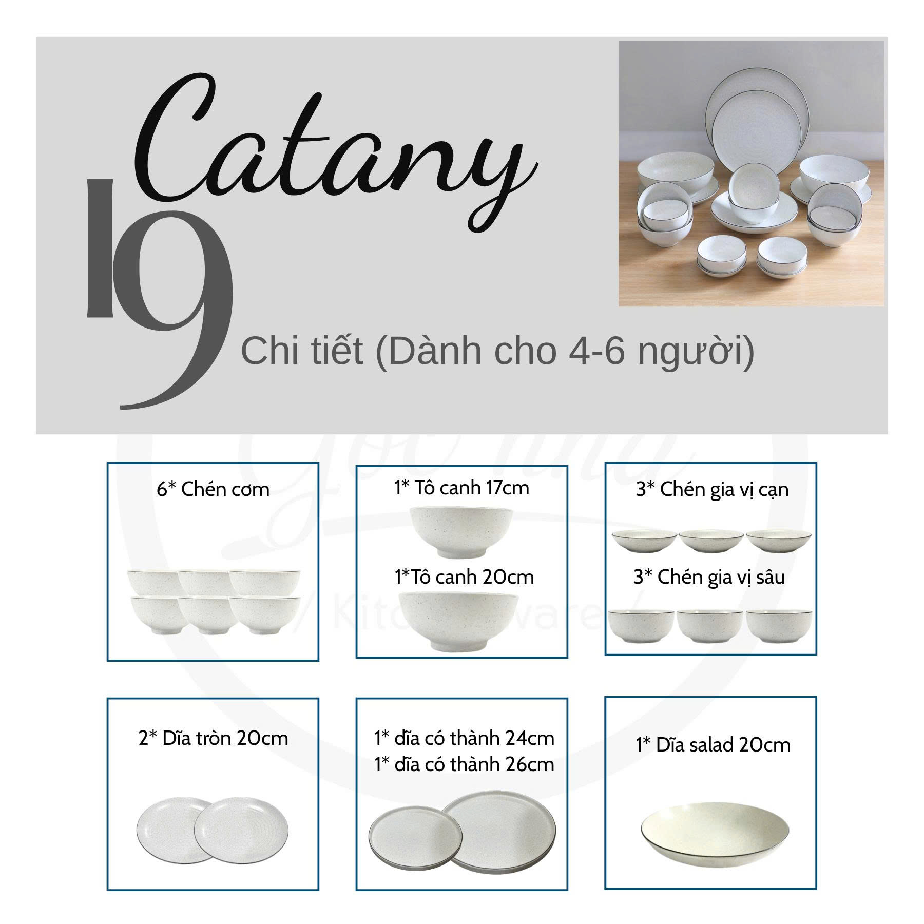 Set chén bát CATANY 24 chi tiết