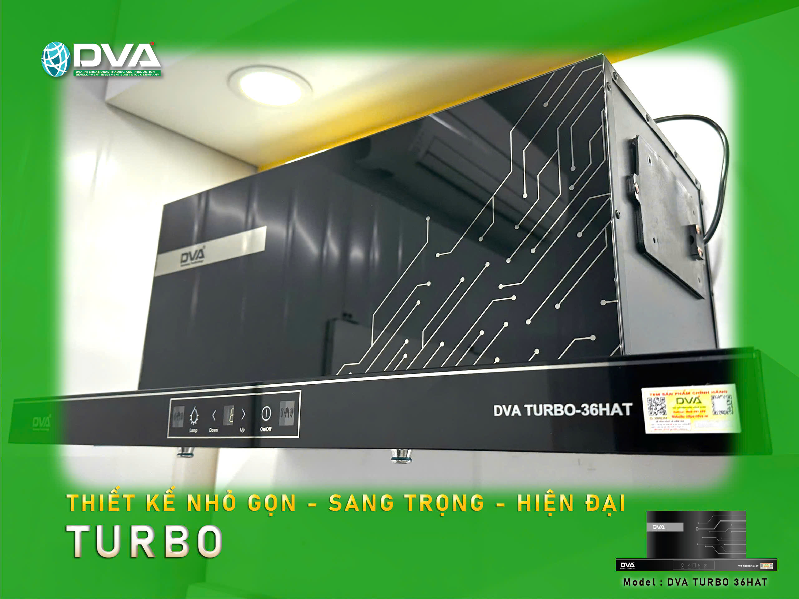 HÚT MÙI DVA TURBO 36HAT - MANG ĐẾN SỰ TIỆN NGHI ,HIỆN ĐẠI CHO KHÔNG GIAN BẾP NHÀ BẠN