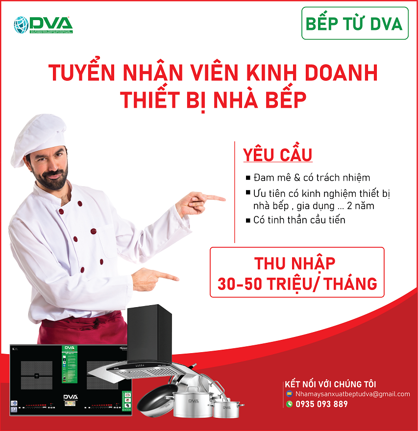 TUYỂN NHÂN VIÊN KINH DOANH THIẾT BỊ NHÀ BẾP