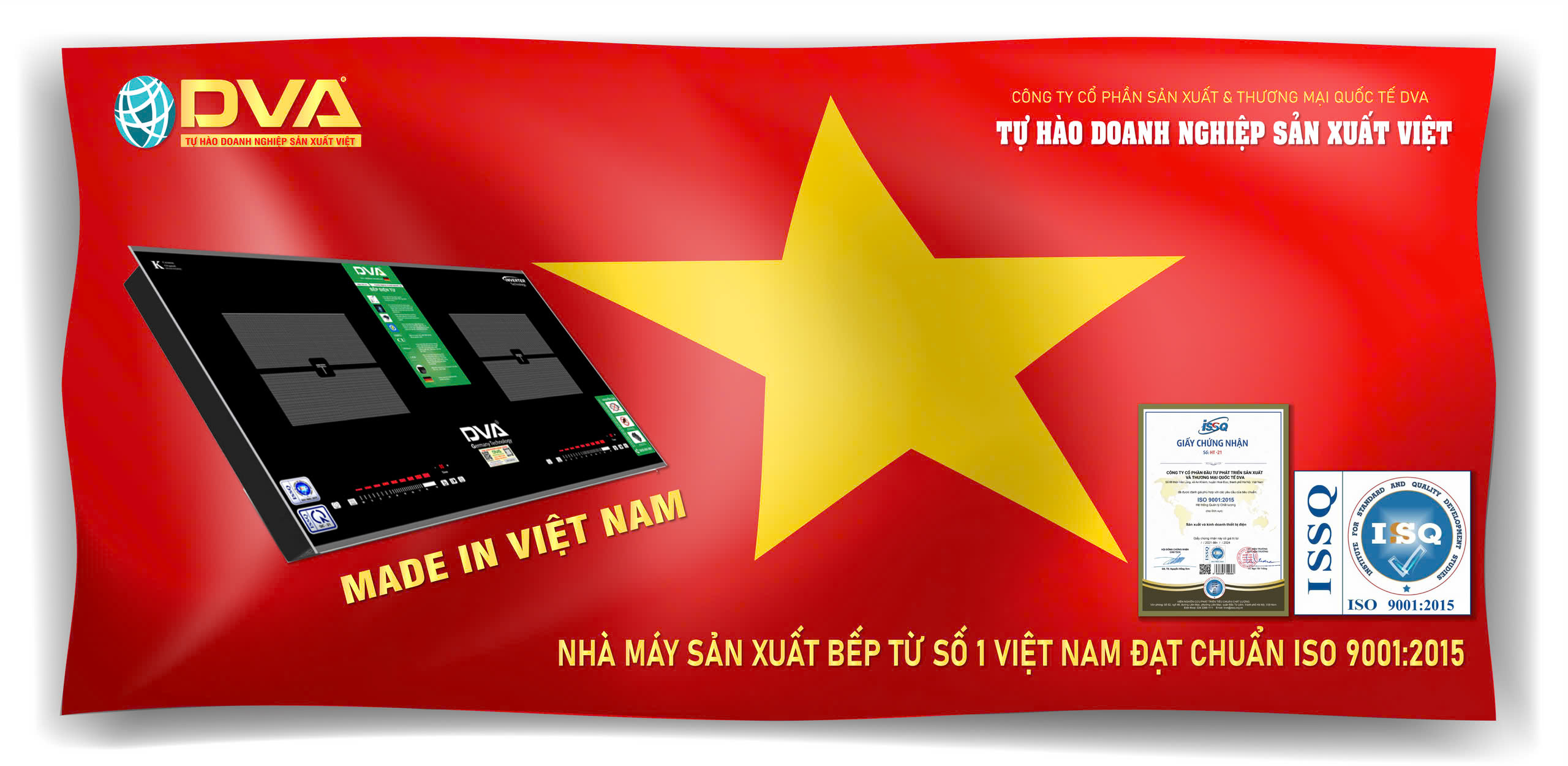 🇻🇳 NHÀ MÁY SẢN XUẤT BẾP TỪ DVA – TỰ HÀO DOANH NGHIỆP VIỆT ĐẠT CHUẨN ISO 9001:2015