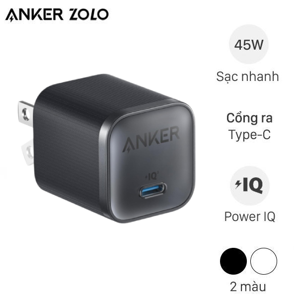 Adapter Sạc Anker Nano A2692 45W / GaN / Type-C IQ3 – Sạc nhanh gọn nhẹ, tương thích đa thiết bị