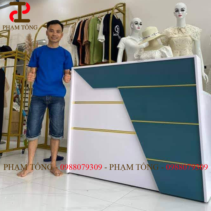 Quầy thu ngân nhựa đài loan cao cấp vinco ngang 1 mét