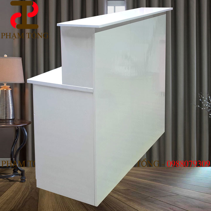Quầy thu ngân full trắng có ngăn kéo nhựa đài loan