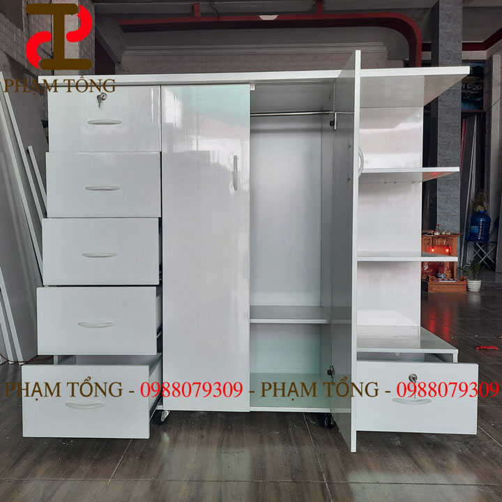 Tủ quần áo full trắng giá rẻ nhựa đài loan quận 12 tphcm