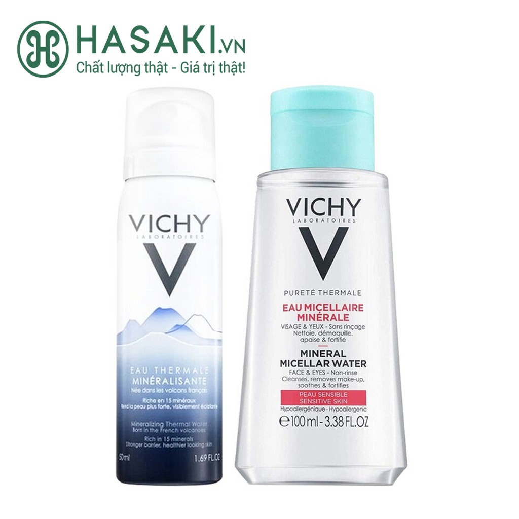 Combo Vichy Xịt Khoáng 50ml + Kem Chống Nắng Kiềm Dầu 50ml