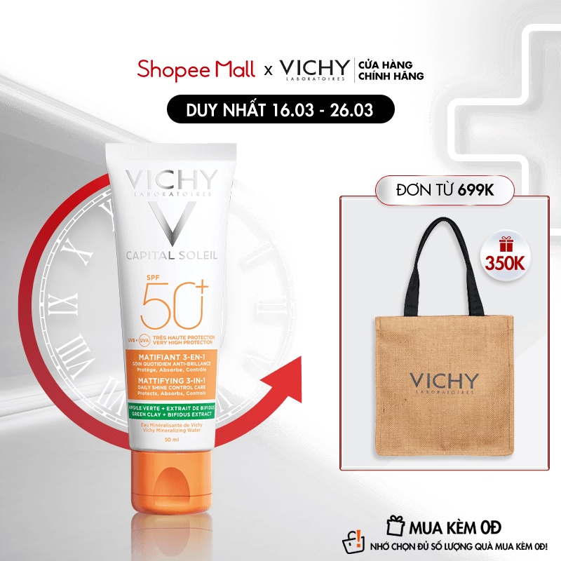 Kem Chống Nắng Vichy Chống Ô Nhiễm & Bụi Mịn Hằng Ngày 50ml