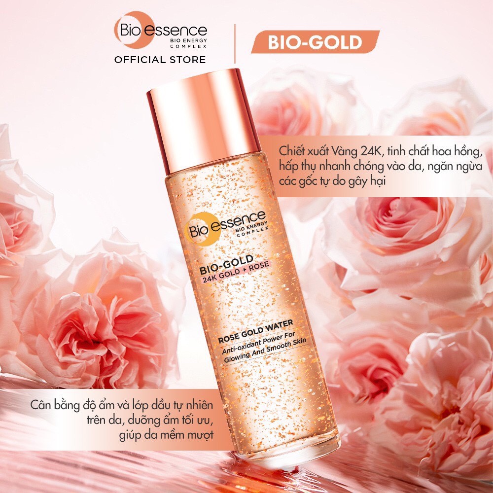 Nước Dưỡng Bio-essence Ngừa Lão Hóa Vàng & Hoa Hồng 100ml Bio-Gold Rose Gold Water