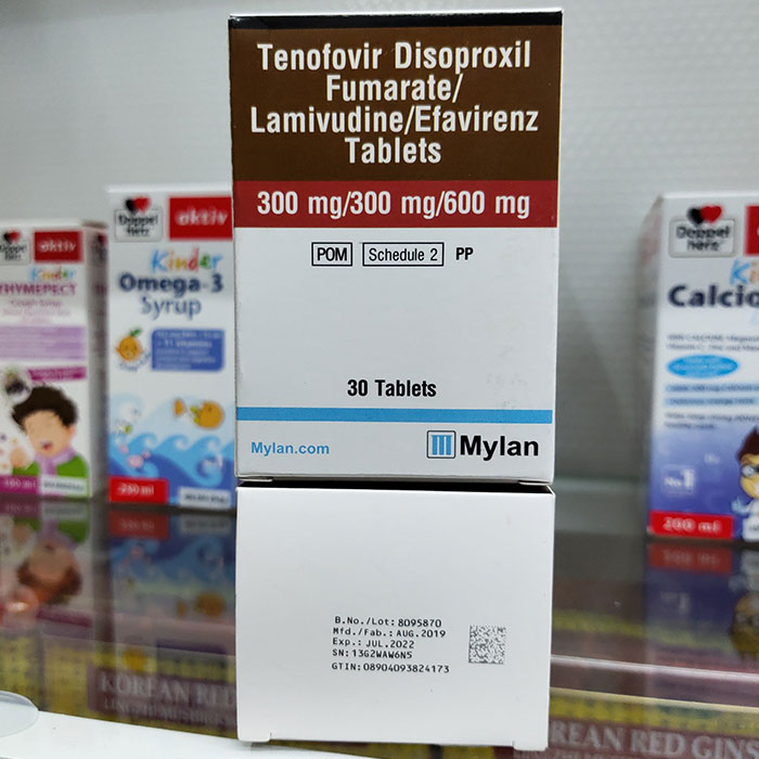 Thuốc điều trị phơi nhiễm HIV Mylan TLE, Hộp 30 viên