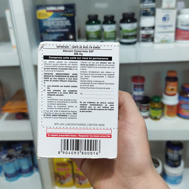 Abacavir Tablets USP 300mg Mylan 60 viên – Thuốc điều trị HIV/AIDS