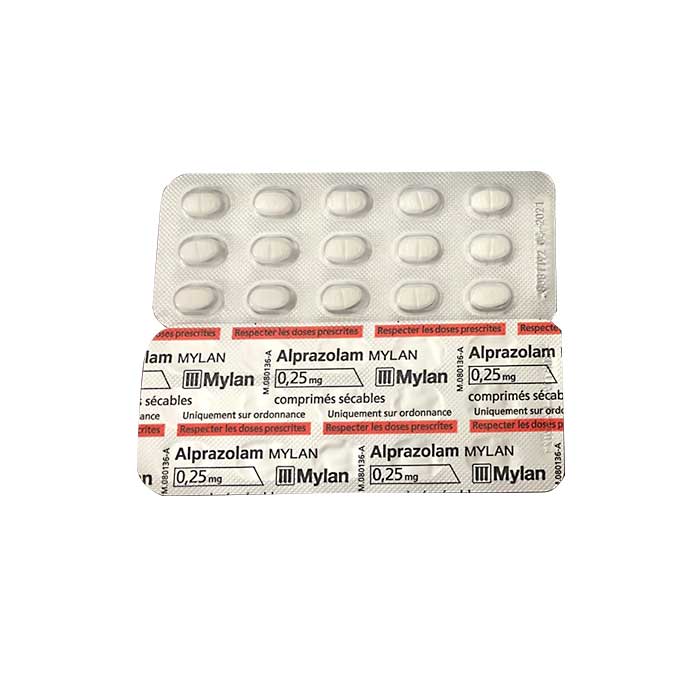 Thuốc an thần Alprazolam 0.25mg Mylan Hộp 30 viên