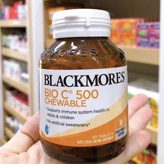 Kẹo ngậm bổ sung Vitamin C Blackmores Bio C 500mg Chewable, hộp 50 viên