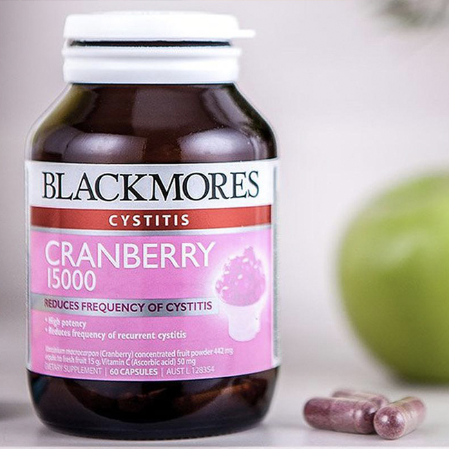 Viên uống hỗ trợ điều trị đường tiết niệu Blackmores Cranberry 15000mg, hộp 60 viên
