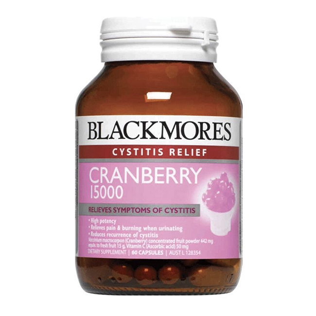 Viên uống hỗ trợ điều trị đường tiết niệu Blackmores Cranberry 15000mg, hộp 60 viên