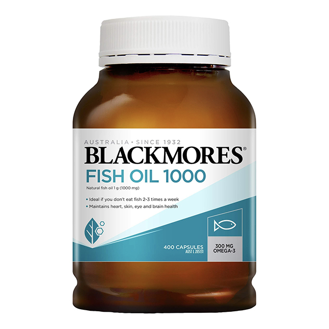 Viên uống dầu cá Blackmores Fish Oil 1000mg, hộp 400 viên