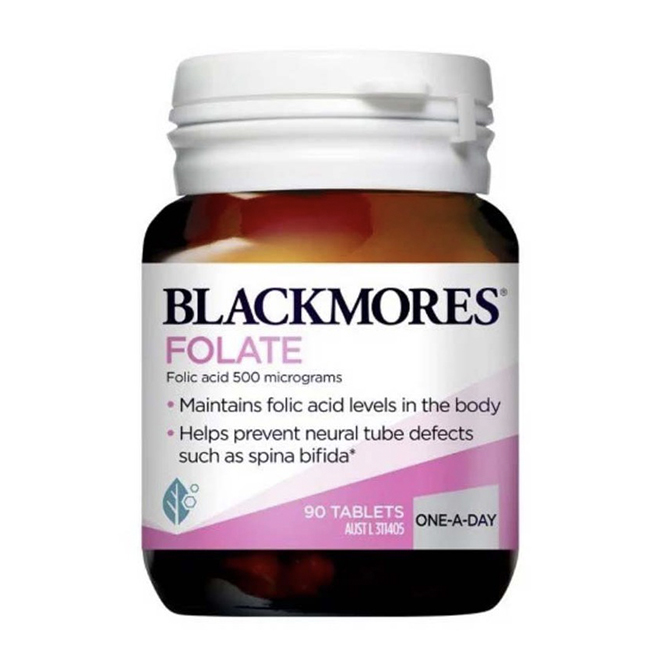 Viên uống cho bà bầu Blackmores Folate 500mcg, hộp 90 viên