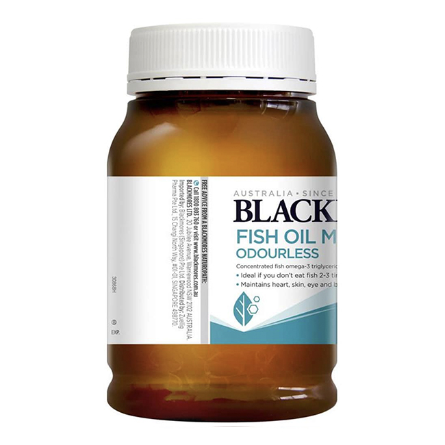 Viên uống dầu cá không mùi Blackmores Odourless Fish Oil Mini Caps, hộp 400 viên