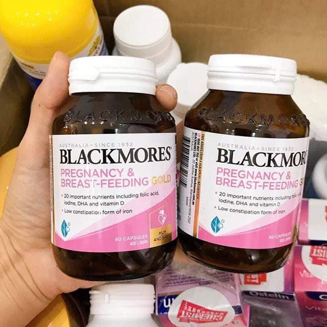 Viên uống bổ sung vitamin cho bà bầu Blackmores Pregnancy And Breastfeeding Gold, hộp 60 viên