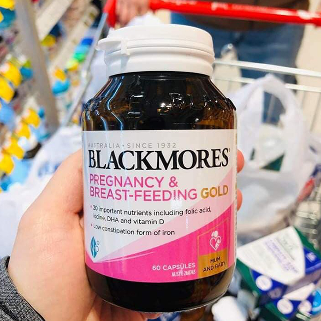 Viên uống bổ sung vitamin cho bà bầu Blackmores Pregnancy And Breastfeeding Gold, hộp 60 viên