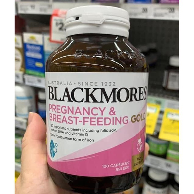 Viên uống bổ sung vitamin cho bà bầu Blackmores Pregnancy & Breast-Feeding Gold, hộp 120 viên