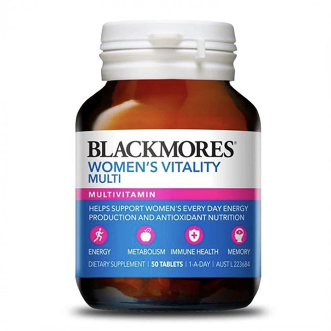 Vitamin tổng hợp cho phụ nữ Blackmores Women’s Vitality Multi, hộp 50 viên