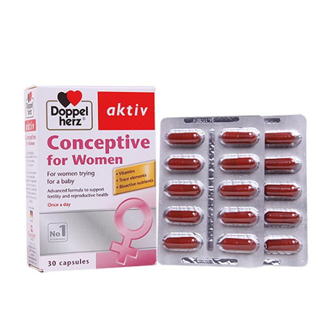 Viên uống hỗ trợ sinh sản cho phụ nữ Doppelherz Conceptive for Women, hộp 30 viên